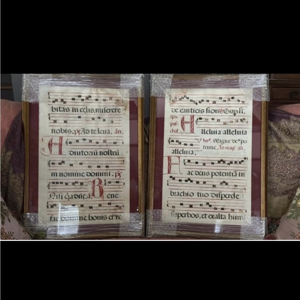 Framed Latin Manuscript Art